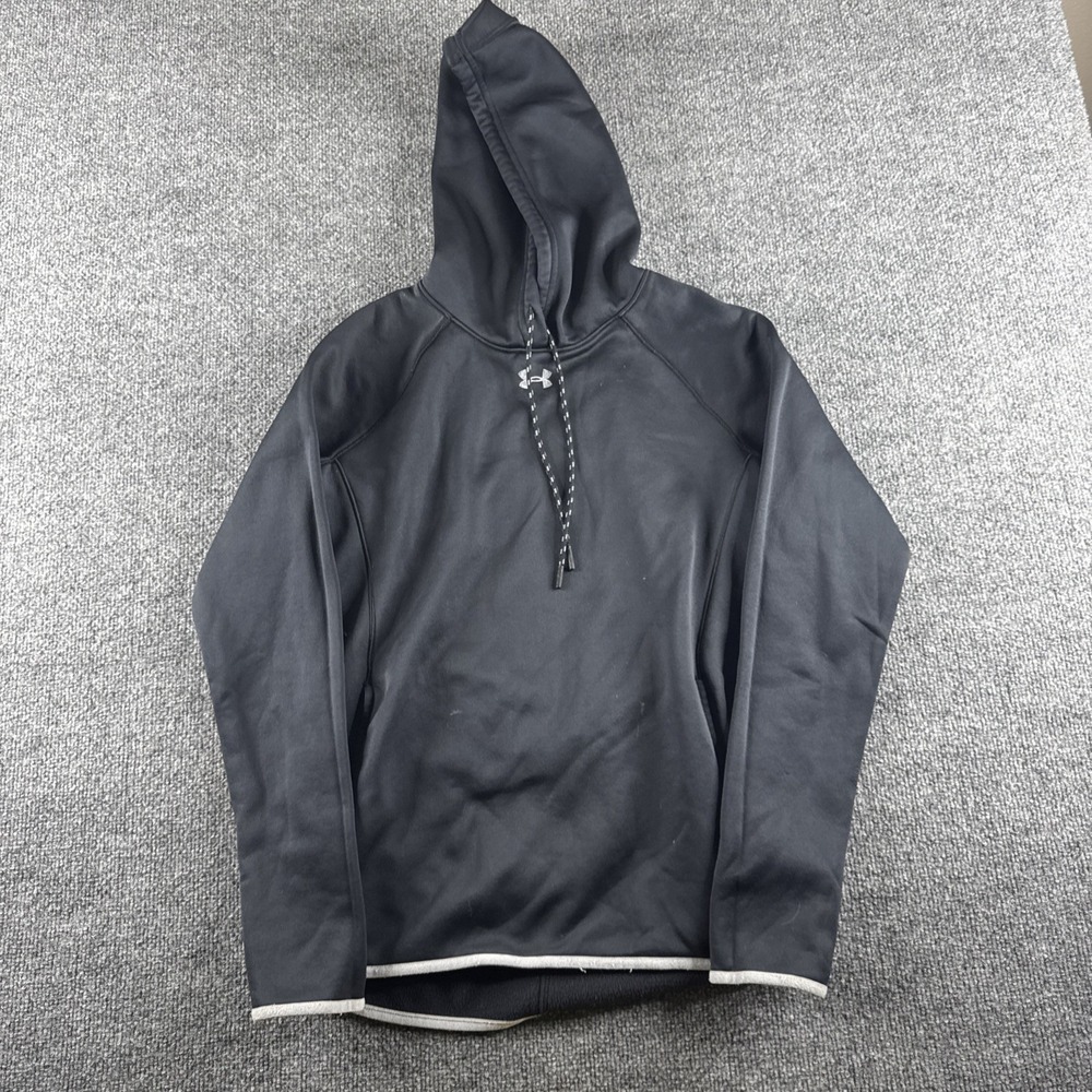 Under Armour Hoodie Mens Small Black Pullover Long Sleeve Cold Gear Active